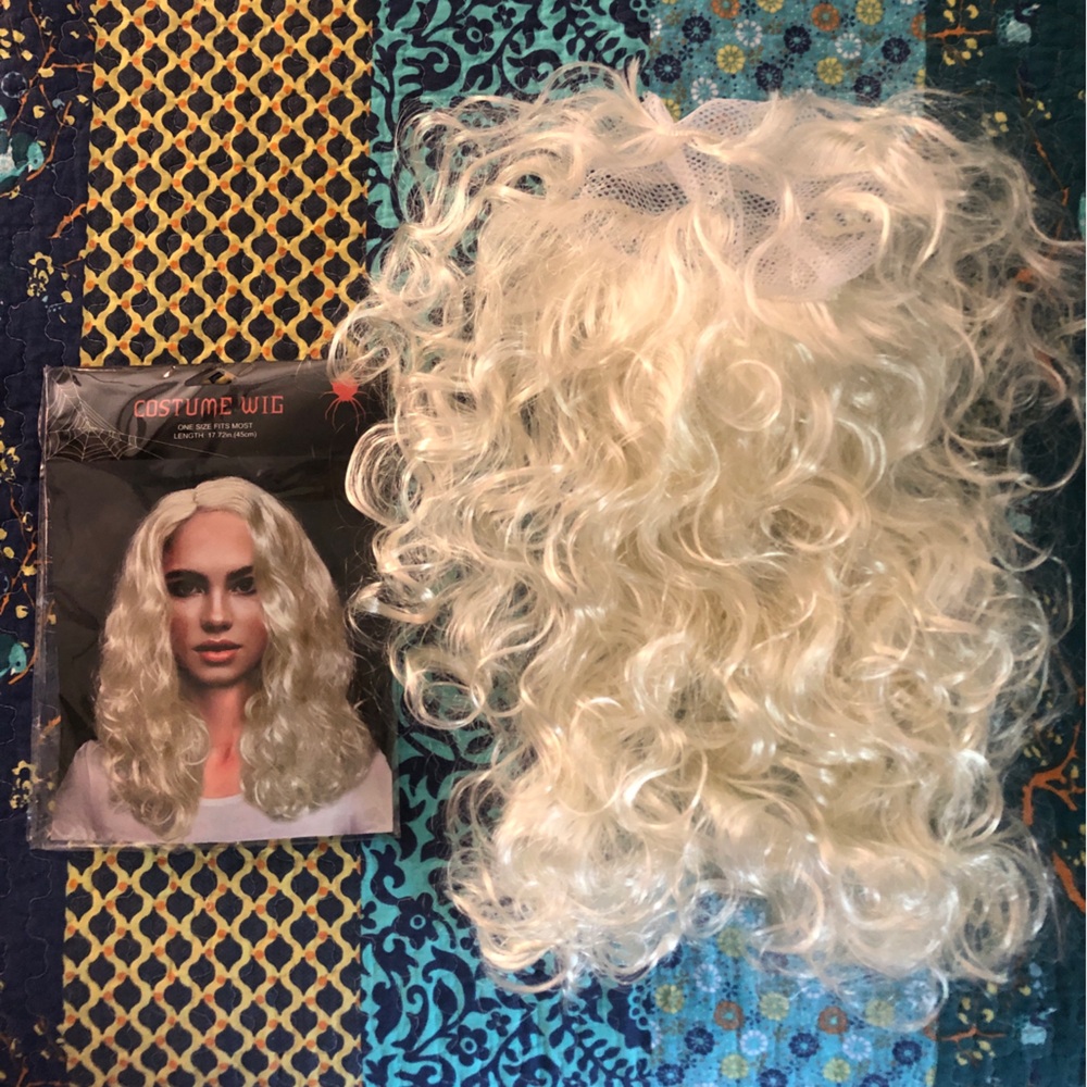 Blonde Curly Halloween Costume Wig - Platinum Blonde
